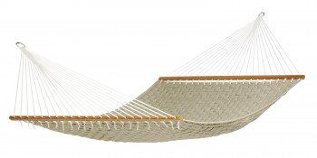 North American Style Doppelstabh�ngematte, Korbmuster, flachs